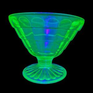 Vintage Uranium Depression Glass Collectible Bar Glass